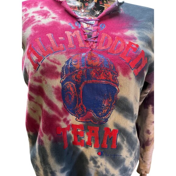 Vintage Champion Reverse Weave All-Madden Team Tie-Dye Sweatshirt L - Picture 2 of 5